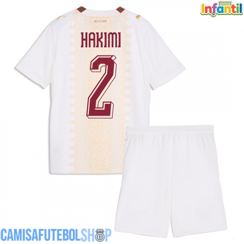 Camisa de time de futebol Marrocos Achraf Hakimi #2 Replicas 2º Equipamento Infantil Mundo 2026 Manga Curta (+ Calças curtas)